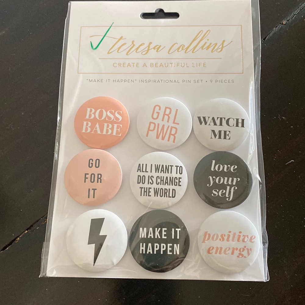 New Inspirational pin brooch 9 pc set